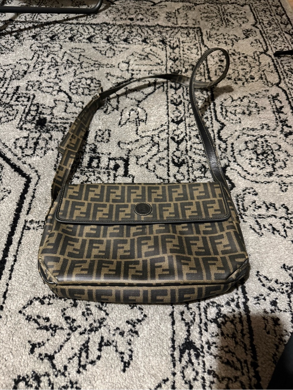 Vintage Fendi Zucca FF Monogram Shoulder Crossbody Bag